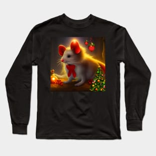 Cute little christmas mouse Long Sleeve T-Shirt